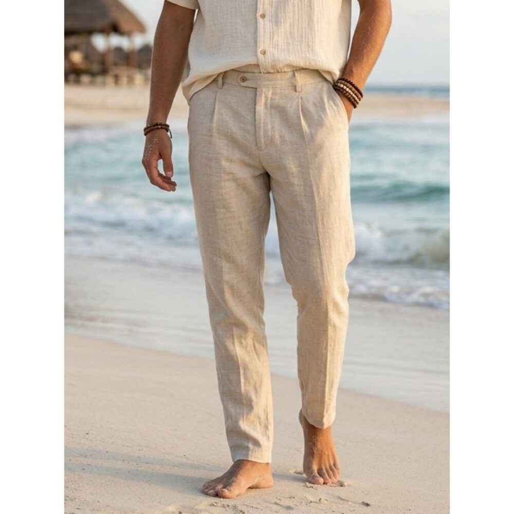 Joseph Abboud Joe Tan Linen Pants Size 46